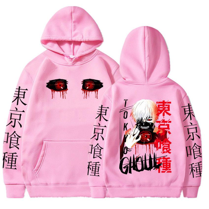 Japanese Anime Tokyo Ghoul Hoodies Manga Kaneki Ken Eyes Printed Pullovers Men Women Casual Long Sleeves Oversized Sweatshirts Unisex Streetwear