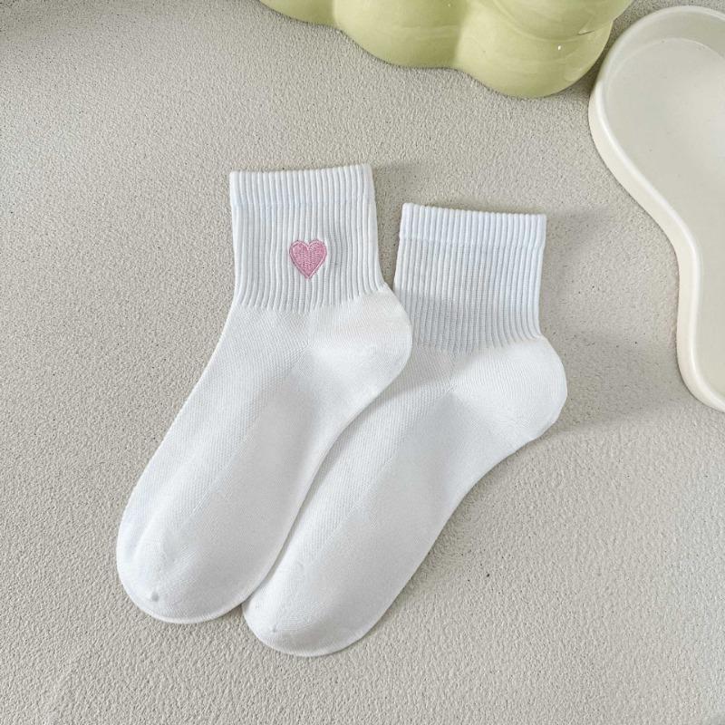 

Женские весенне-летние тонкие спортивные носки из дышащей сетки с вышивкой «Любовь» 1 pair чистый белый