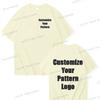 Tops Custom Diy Logo Cotton T-shirt Unisex Fashion Casual Tops Customize Pattern Logo Summer Tops Men Women Street Wear Clothes