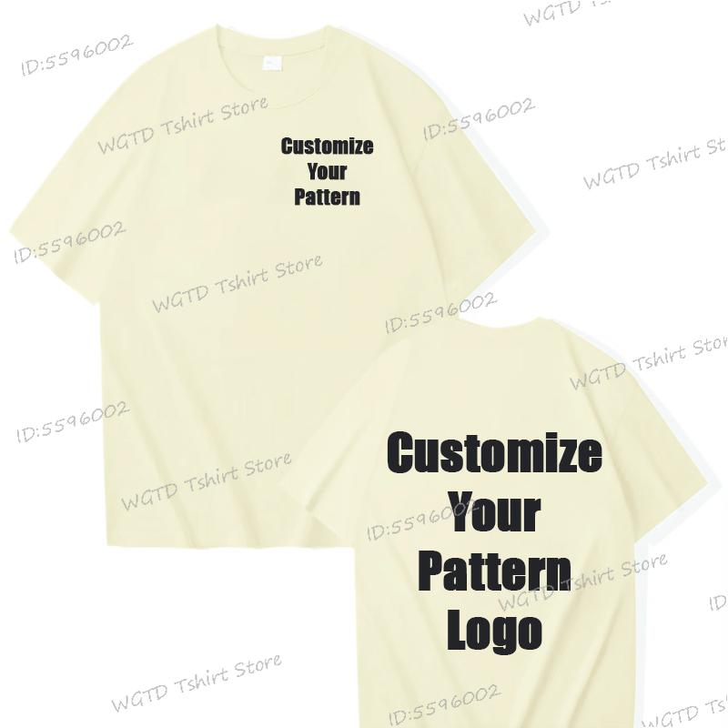 Tops Custom Diy Logo Cotton T-shirt Unisex Fashion Casual Tops Customize Pattern Logo Summer Tops Men Women Street Wear Clothes