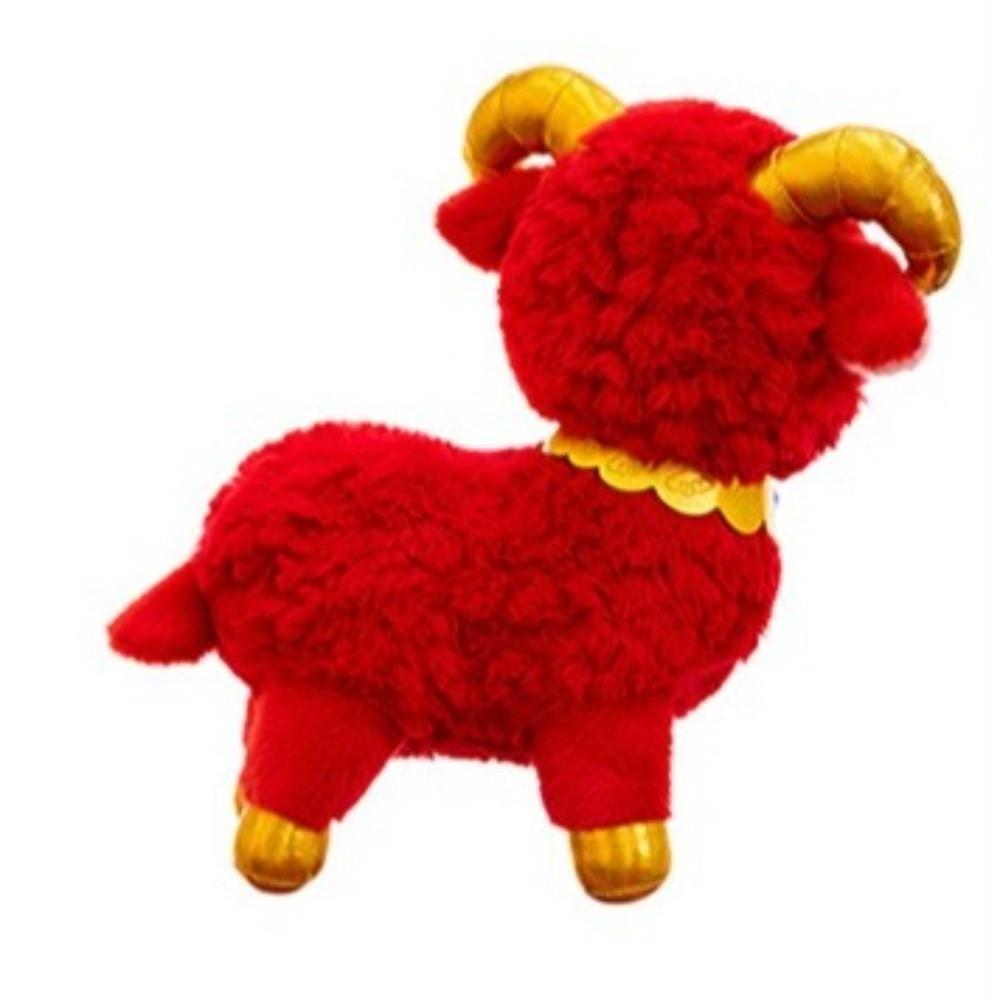 Cartoon Plush Animal Toy Chinese Style Stuffed Lamb Doll Sheep Mascot Doll Chinese New Year Gift