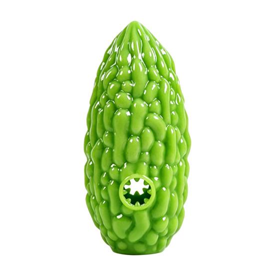 

Pet Toy Interactive Puzzle Food Leakage Design Bite-Resistant Chew Toy Simulated Bitter Melon Shape Washable Teeth Cleaning Puppy Toy зелёный