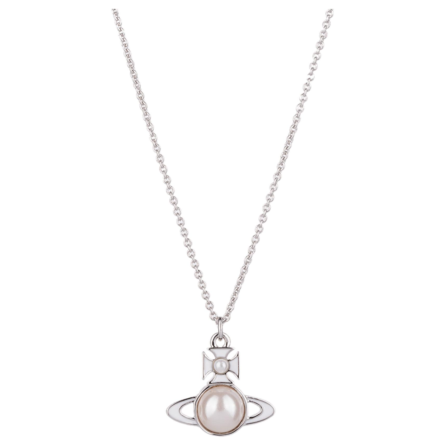 

Vivienne Westwood Tillya Decorative Pearl Saturn Glaze Pendant Necklace Women necklace Silver 630203F3J24A280 Basic Packaging-Dust Bag+Box