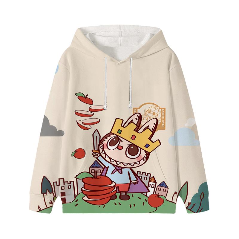 Labubu Printed Kids Long Sleeve Anime Boys Girls Hoodies Autumn Casual Clothes Thin Coat Children Cartoon Jackets Gifts