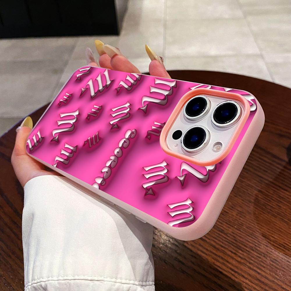Zodiac Sign Scorpio Phone Case for iPhone 17 16 15 14 13 12 11 Air Pro Max Plus Jelly Double Layer Pink Cover