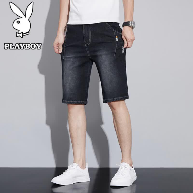 PLAYBOY Men s Summer Straight-Leg Shorts 32 чёрный