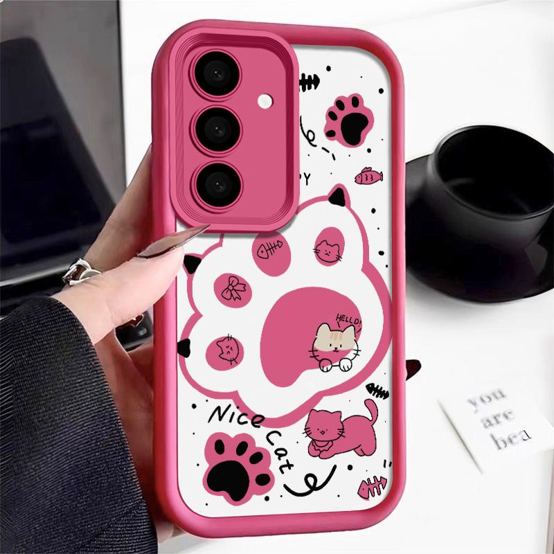Koreanische Liebliche Katzenpfote Handyhülle Für Samsung Galaxy Hülle S24 S23 S22 S21 Ultra Plus Fe A55 A54 A53 A52 A35 A25 A15 5G Y2k Hülle