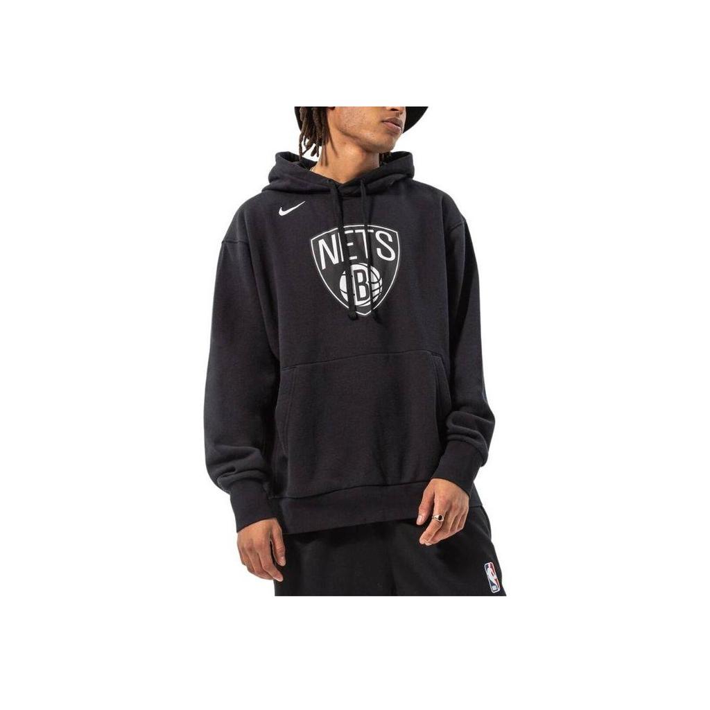 Nike NBA Brooklyn Nets Fleece Pullover Hoodie Black Men Streetwear DN8622-010