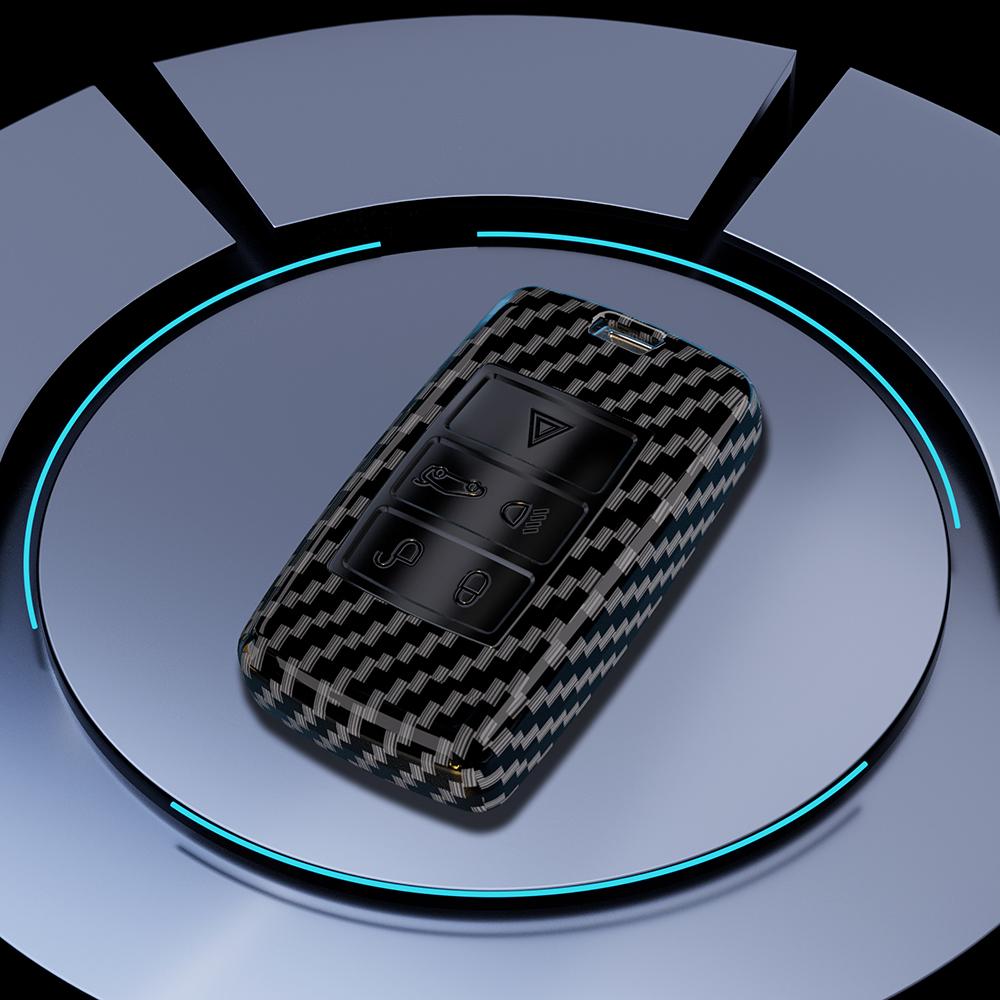 Carbon Fiber Auto Key Fob Cover Case Housing Fit For Land Rover Range Rover Evoque Discovery Sport Velar Fit For Jaguar Xe E-Pace Xf Accessory