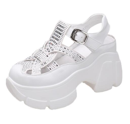 

Sandals women s summer new platform sandals rhinestones sports Roman sandals soft soled outdoor casual sandals shoes C1191 35 бежевий