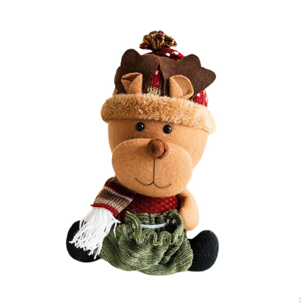 Elk Doll Christmas Candy Bag Holiday Decor Storage Winter Multipurpose Cloth Cute Xmas