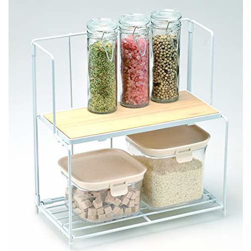 Pearl Metal Folding Seasoning Rack, Naturea, HB-5082, White