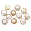10pcs Pearl Gold Metal Women Coat Buttons For Clothing Vintage Sweater Decorative Buttons Quality Sewing Accessories