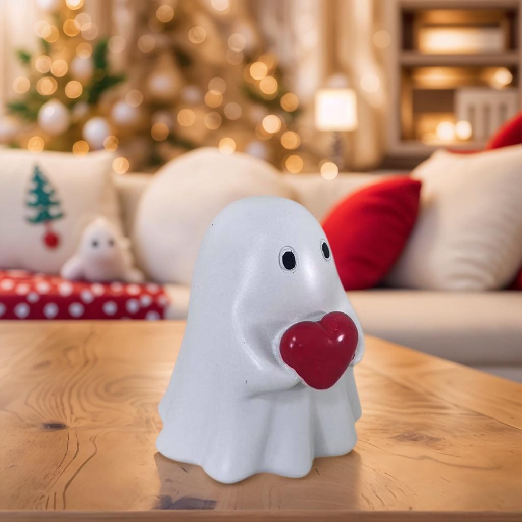 1 Cute and Soft Little Ghost Figurine Ornament, Healing-Style Desktop Decoration Resin Craft, Adds Fun Atmosphere To the Home, Suitable for Halloween 
