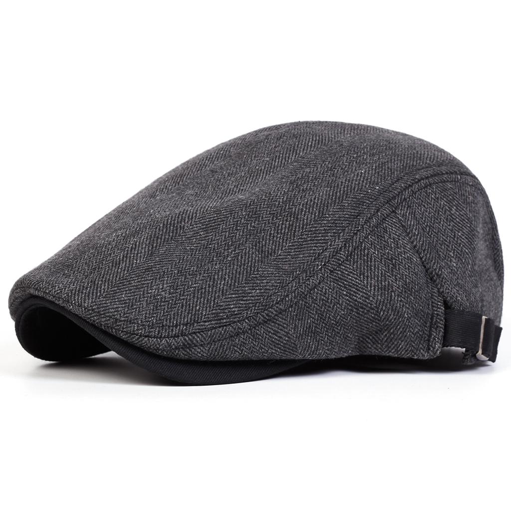 Men Retro Herringbone Grid Newsboy Caps British Painters Hats Spring and Autumn Adjustable Flat Cap Hip Hop Berets