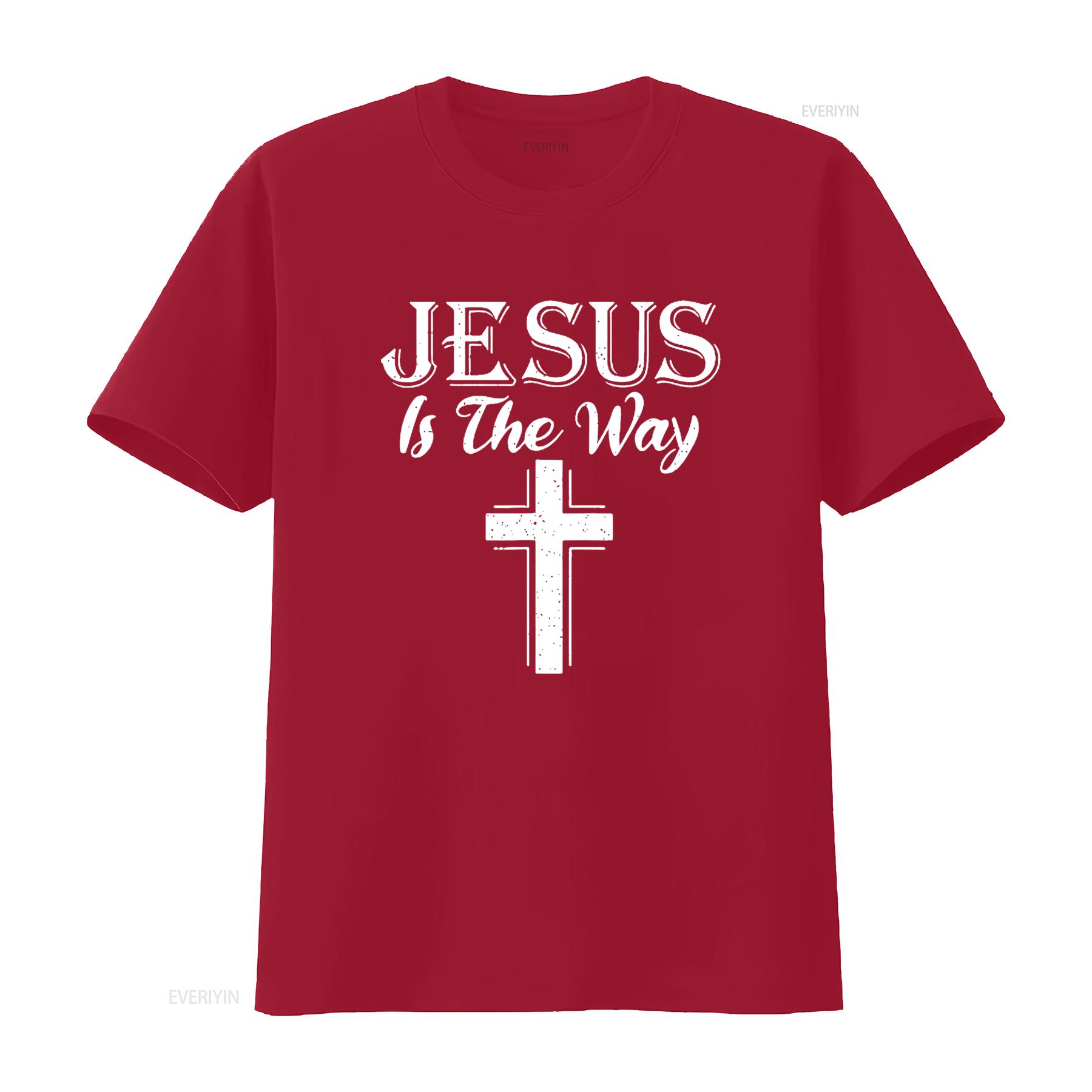 

Jesus is the way God Religious T Shirt Black Large vintage Washed homme Soft Slightly Casual fashion graphic Unisex Comfortable S
