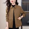 Women's Casual Loose Fit Jacket, 2024 Spring/Autumn, Light Mature Style with Turn-Down Collar, Plus Size Available.
