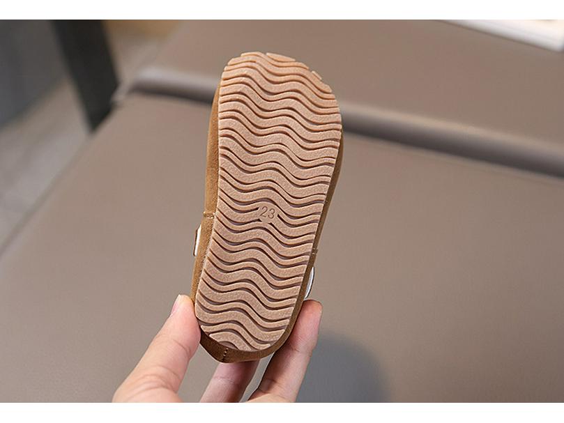 Girls' Birkenstock Leather Shoes - Stylish Spring 2025 Flats, Cartoon Design, Korean Influenced Driving Shoes