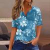Maglietta da Donna Stampa Bottoni Manica Corta Quotidiano Weekend Moda Basic Scollo a V Regolare Top