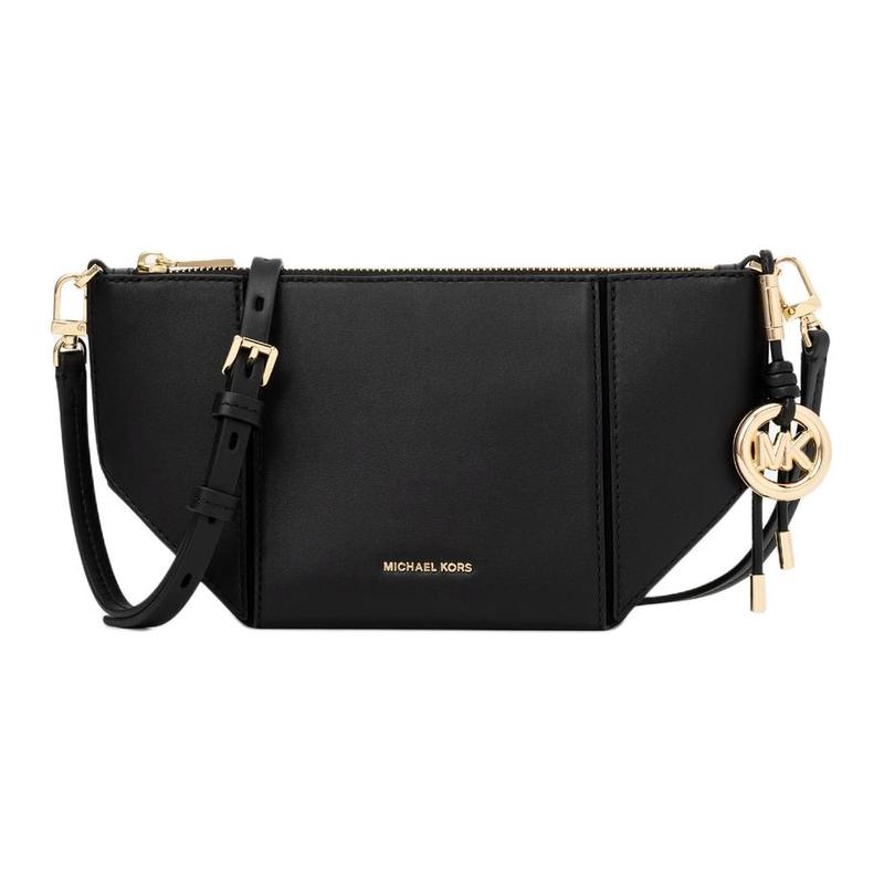 MICHAEL KORS Jordi Logo Gold Hardware Cowhide Crossbody Shoulder Bag Small Women s Black чёрный
