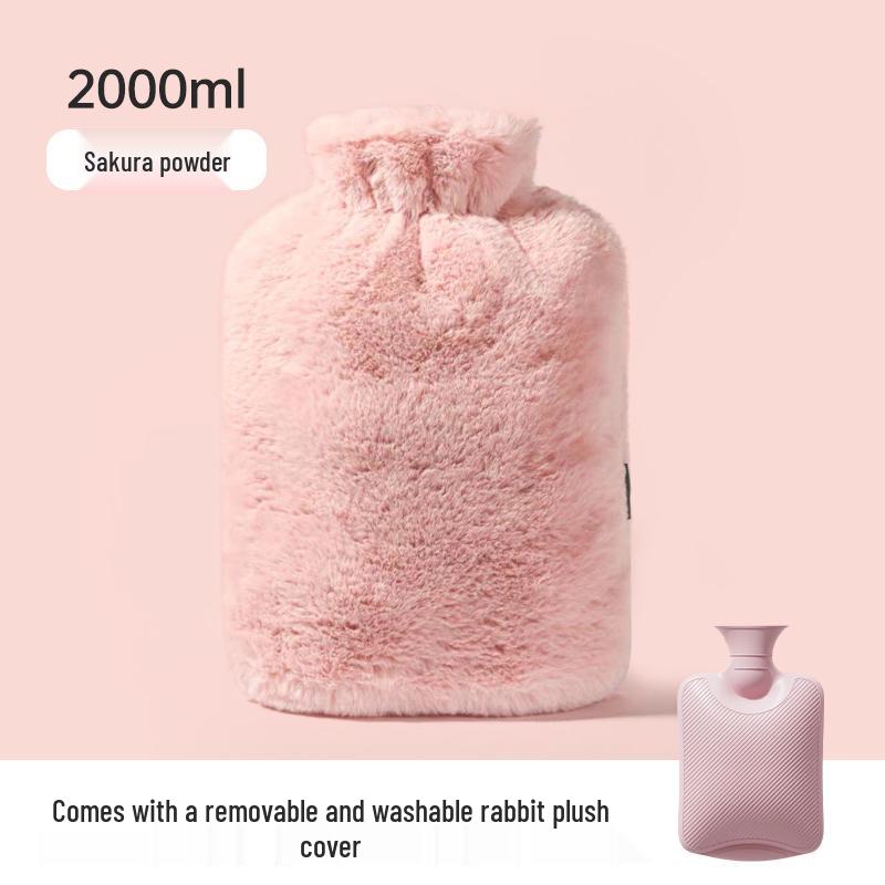 Large Plush Hot Water Bottle & Hand Warmer for Abdomen and Feet