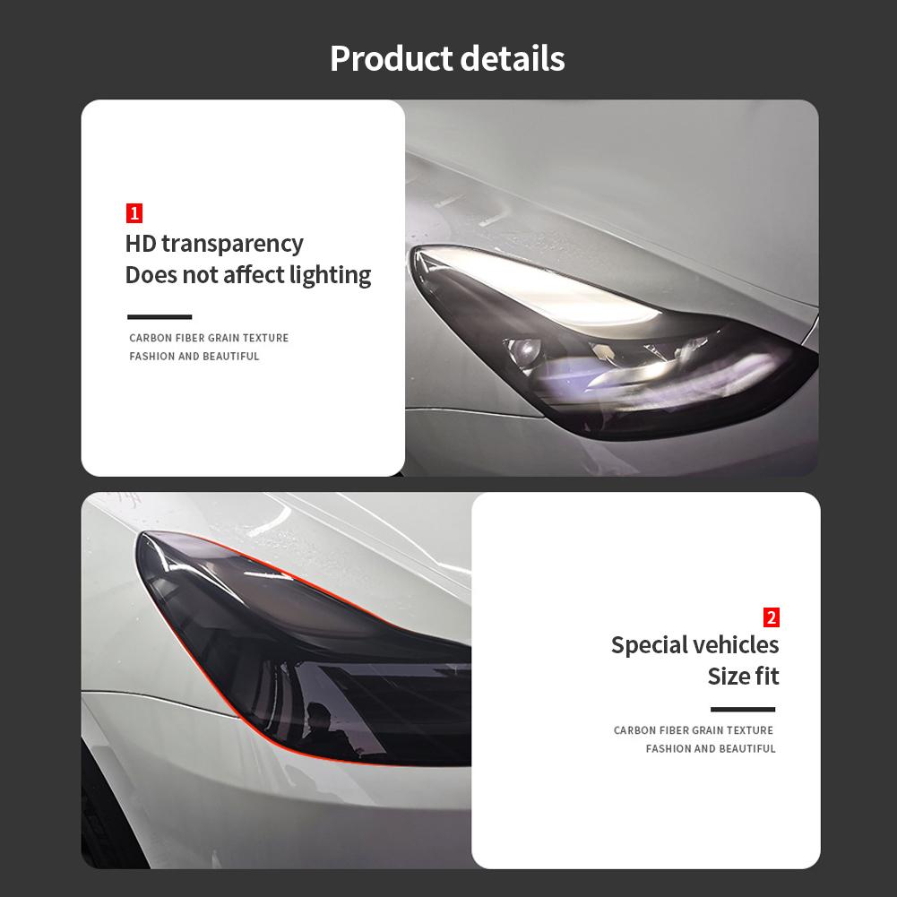 For Tesla Model 3 Y S X TPU Blackened Headlight Taillight Foglight Protective Film Headlight Tail Lamp Color Changing Films