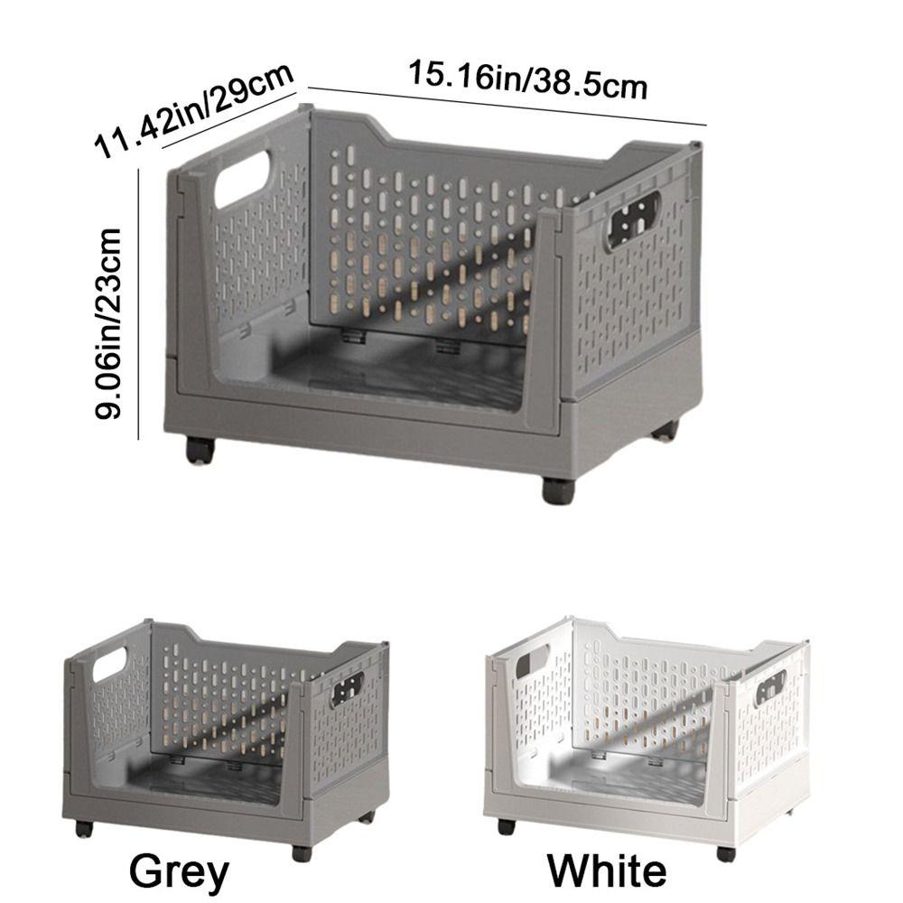 Plastic Folding Storage Box Large Capacity Book Storage Basket  Under Desk