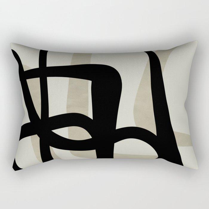 Housse de coussin de canapé Décoration Coussin jeté pour la maison Scandinave Noir Abstrait Motif Géométrique Créatif 30x50cm