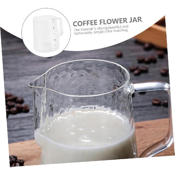 jojofuny Coffee Milk Frothing Pitcher Glass Measuring Cups Mixing Glass Mug with Handle 500ml for Espresso Steaming Measure Latte Art Measuring Cup