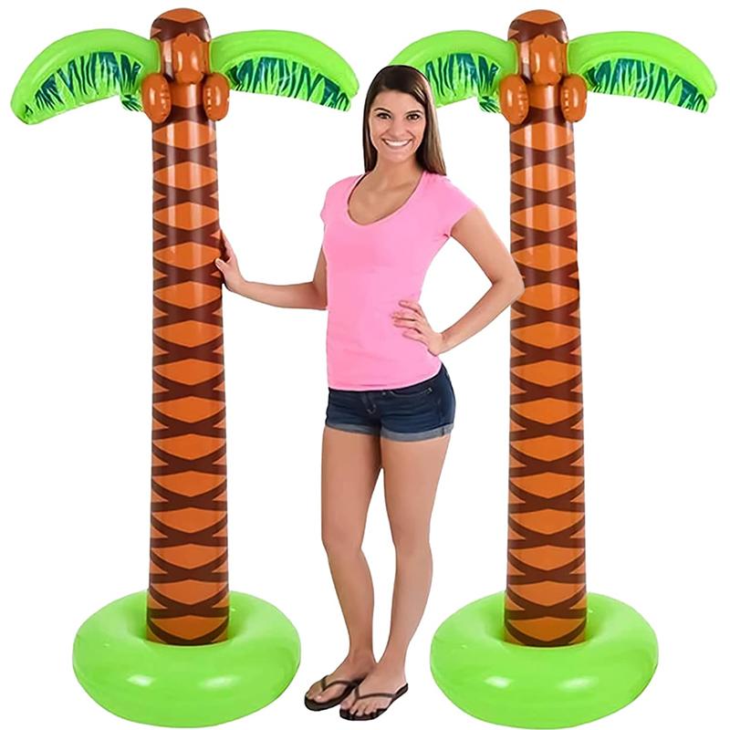 66Inch Giant Inflatable Palm Trees Summer Beach Backdrop Kids Favors Hawaiian Tropical Birthday Luau Pool Party Decoration Toy