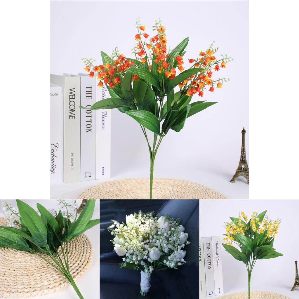 High Realistic 7 Branch Lily Of The Valley Fake Flowers For Stylish Home And Event Decor