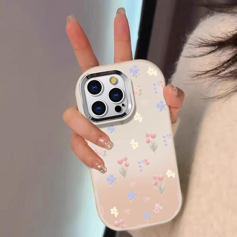 For Apple 16promax Small Fresh Flowers for IPhone15plus Mobile Phone Case New 14pro High-end Feel