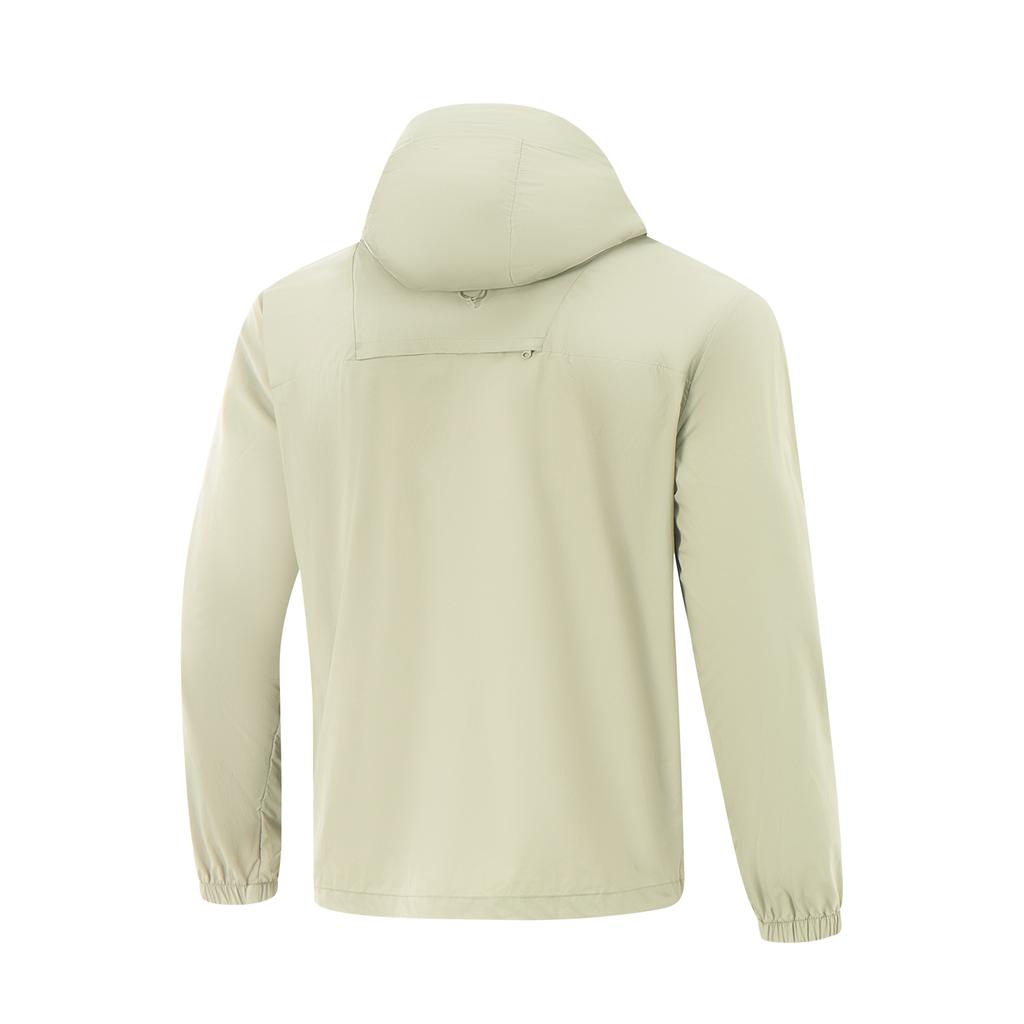 Li-Ning City Outdoor Series Solid Color Zipper Hooded Loose UV Protection Breathable Sun Protection Jacket Men Jackets Lime AFDV461-5