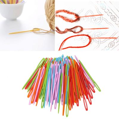100 pezzi per bambini in plastica colorata da 7 cm aghi per arazzo Binca filati di lana per cucire fai da te