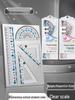 Anti-myopia Ruler Set: First Grade Stationery Kit with Triangle Ruler, Protractor, and Wavy Line Tool.