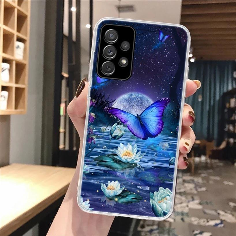 Blue Butterfly Beautiful Wing Soft Phone Case For Samsung Galaxy A16 A26 A36 A56 A15 A14 A13 A55 A54 A53 A35 A34 A33 A25 A24 A23