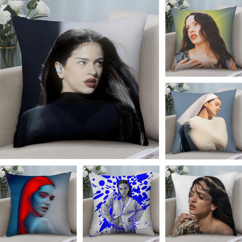 RRosalia Singer Cushion Cover Plush Fabric Soft DoubleSided Printed Sofa Warm Winter Home Child Gift Pillow Case