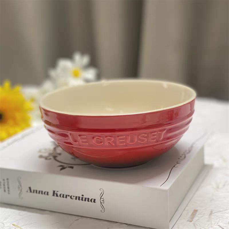 Le Creuset Cool Color Cerc Bowl for Salad Soup Noodles Fruit Rice Round Multifunctional Dining Utensils French Sle Daily...