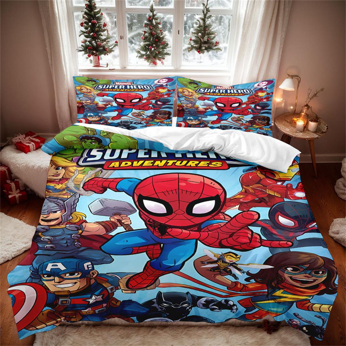 

Anime Movies Spider/man Quilt Cover Set Cartoon Bedding Set Superhero Duvet Cover Set Quilt Cover Pillowcases Birthday Gift 135x200cm