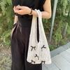 Yogodlns Bow Design Knitting Shopper Shopping Bag Female Shoulder Bags For Women Korean Fashion Soft Handbags Trend Travel Tote Bag
