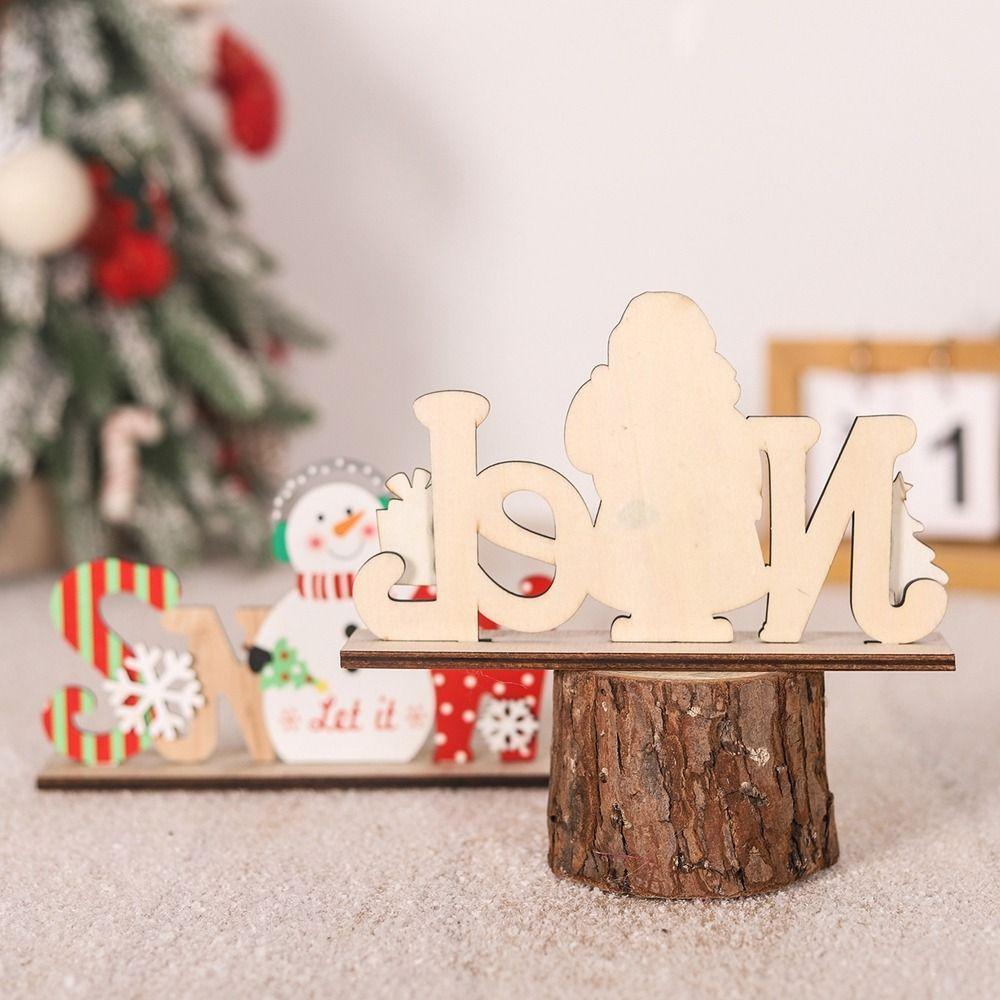 New Wooden Christmas Wooden Ornaments DIY Gifts Snowman Desk Ornaments Merry Christmas Crafts Xmas Decor Christmas
