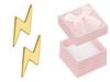 Gold-Plated Silver Earrings Lightning Gold Women's Studs Thunderbolt Silver