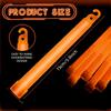 6pcs 6in Industrial Grade Ultra Bright Orange Glow Sticks Chemiluminescent Light Sticks 12 Hour Duration No Battery for Camping Hiking Rescue Survival