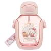 Skater Water Bottle with Straw 530ml Hello Kitty Straw Water Bottle One Push for Children Girls PDSH6DX-A