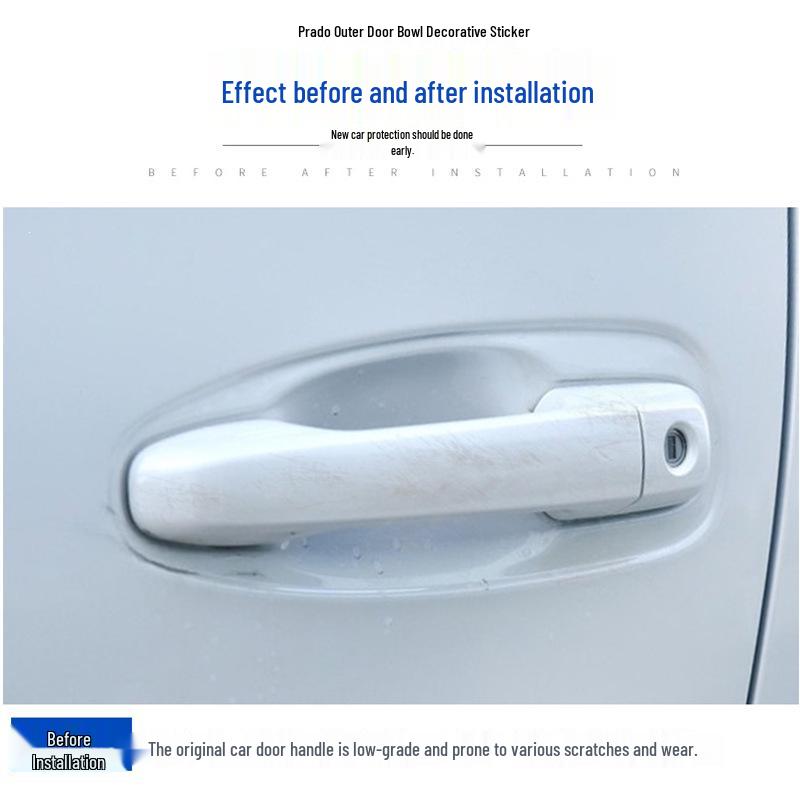Stainless Steel Door Handle Bowl Trim for 2010-2019 Toyota Prado