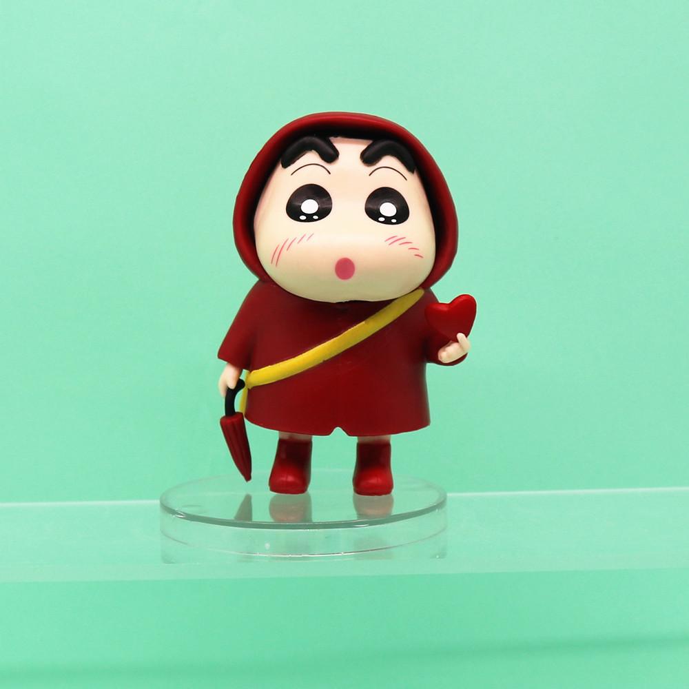 Shape Raincoat Heart Crayon Shinchan Pvc Collectible Figure Model For Anime Fans