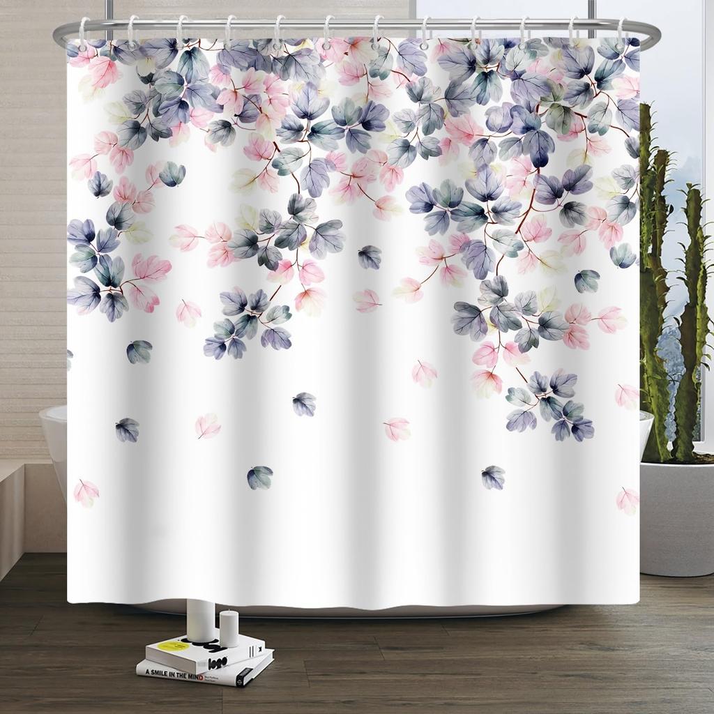 Spring Wall Flower Rose Floral Shower Curtain Colorful Rose 3D Floral Romantic Shower Curtain Waterproof Washable Fabric