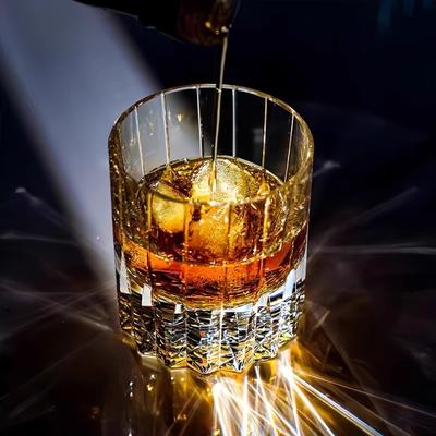 Vaso de Whisky de Cristal K9 Lujosa Cristalería Real Copa de Vino Tallado a Mano Asterismo Brillante Copa Cognac Snifter Copa Brandy Whisky