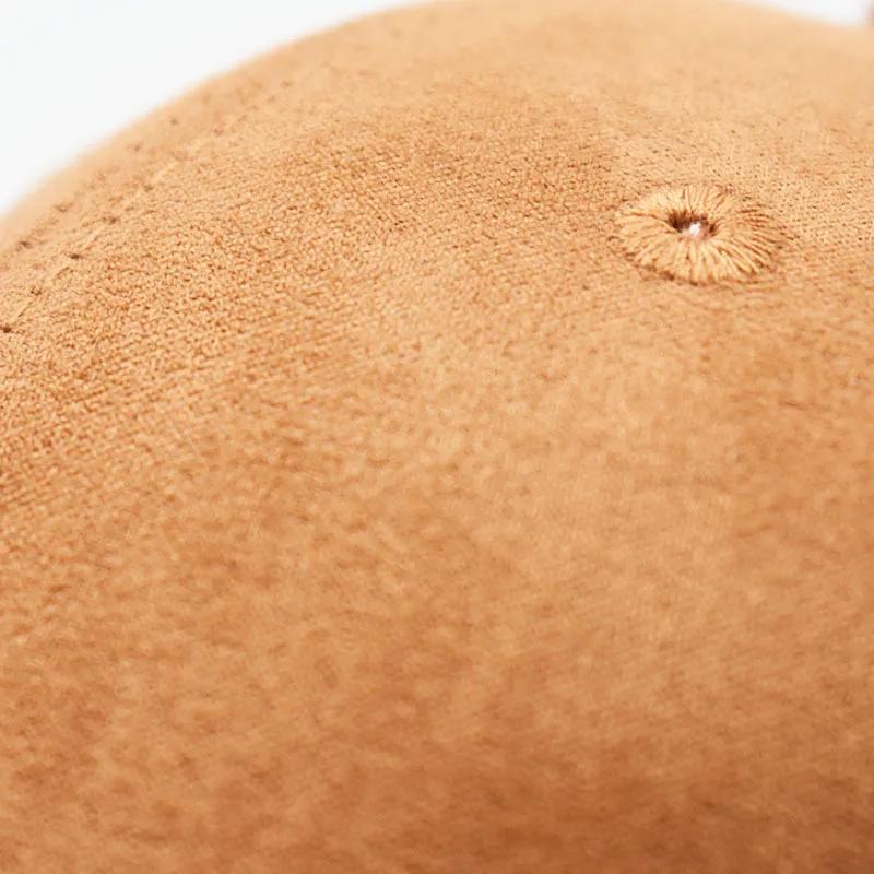 Neue Großhandel Wildleder Baseballkappe Herbst Winter für Männer Frauen Winter Einfarbig Street Hut Unisex Verstellbar Lässig Schlichte Gorra Kappen