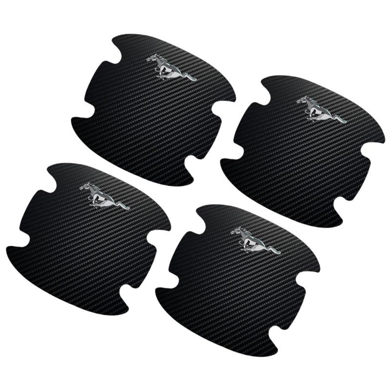 

4Pcs Carbon fiber Car Door Handle Protection Emblem Sticker For Ford Focus Mondeo MK1 MK2 MK4 MK3 Fiesta ST Line Kugo Transit Escape Fusion Explorer Mustang чёрный